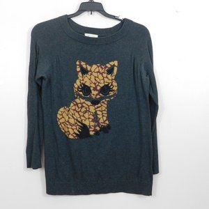 Long Sleeve Sweater with Fox Print